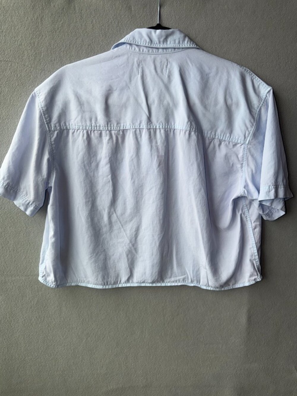 Aritzia Babaton Dottie Shirt XS Light Blue Tencel Lyocell Button Front Blouse - Picture 5 of 8